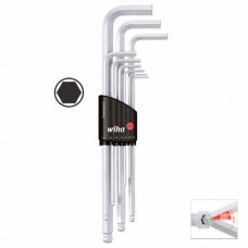 Wiha Hexagon Ball End L-Key Set in Compact Holder - Chrome-Plated - 9 pcs - 01418